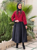 کت سارافون مخمل زیرکارحلقه ای همراه کت جنس مخمل